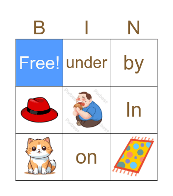 fat cat hat mat Bingo Card