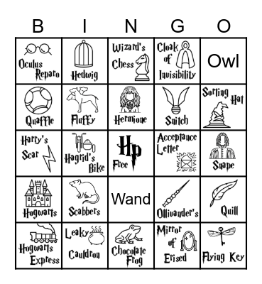 Harry Potter Bingo Card