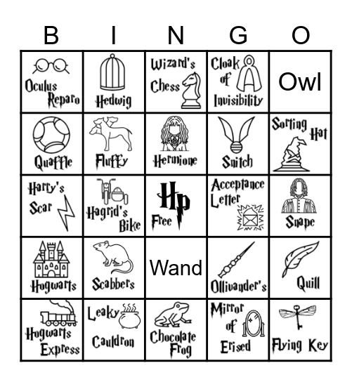 Harry Potter Bingo Card