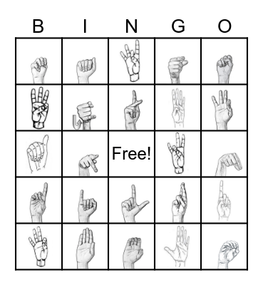 ASL Bingo Card