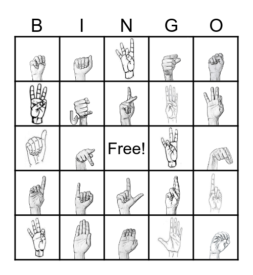 ASL Bingo Card