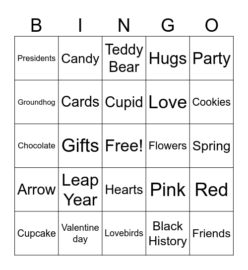 February Bingo Card