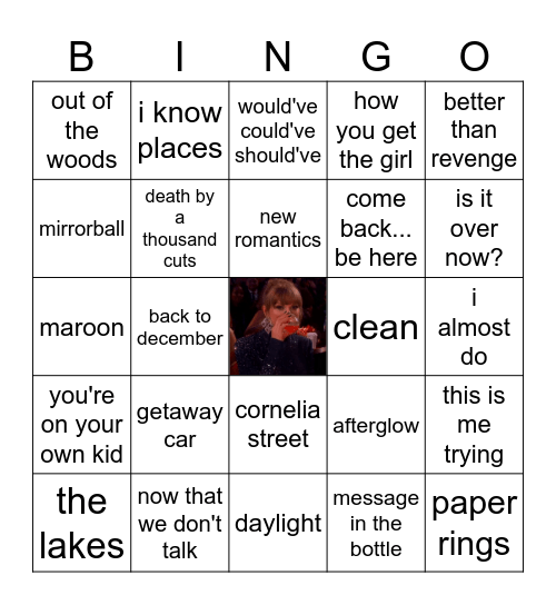 surprise songs kill-me-now-ingo Bingo Card