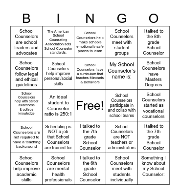 NSCW Bingo Card