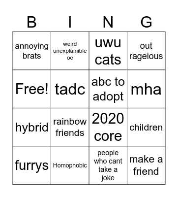 GAcha Bingo Card