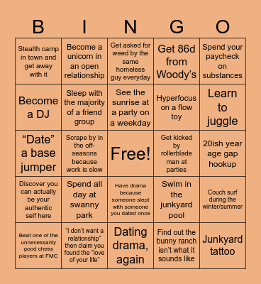 Moab “Locals” Bingo Card