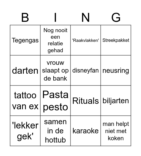 LLDL bingo Card