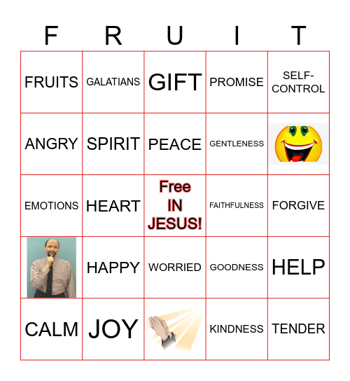 FRUITS OF THE SPIRIT Bingo Card