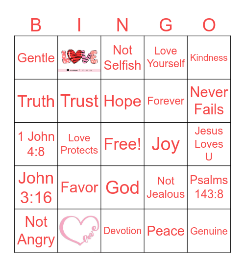 YOU ARE LOVED Bingo Card