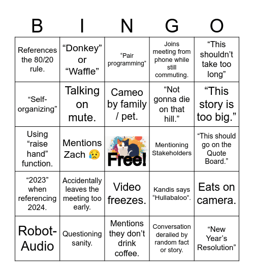 PI Planning Bingo 2024 PI1 Bingo Card