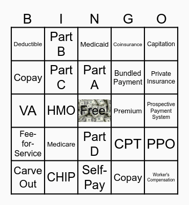 Reimbursement Bingo Card