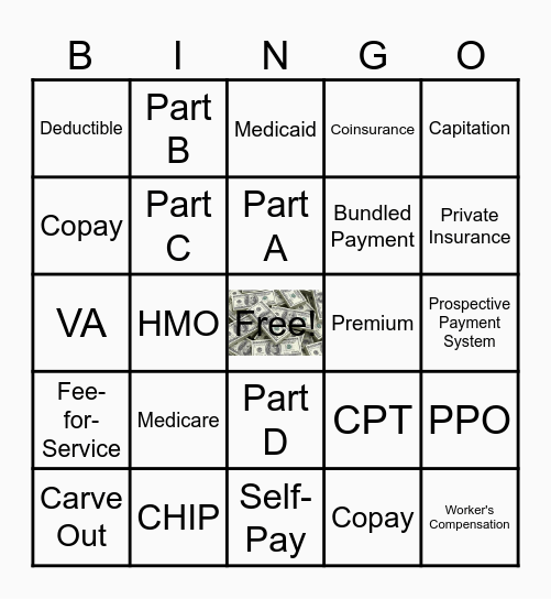 Reimbursement Bingo Card