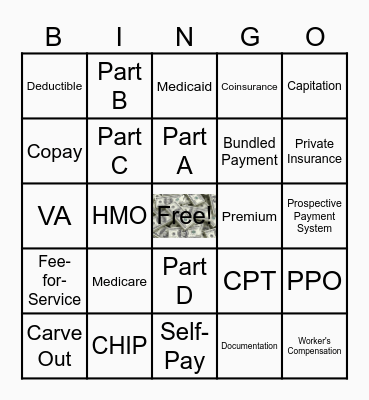 Reimbursement Bingo Card