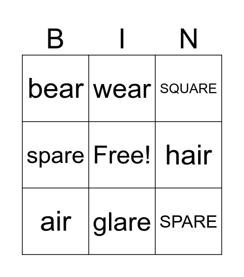 SPELLING WORDS WEEK 2 Bingo Card
