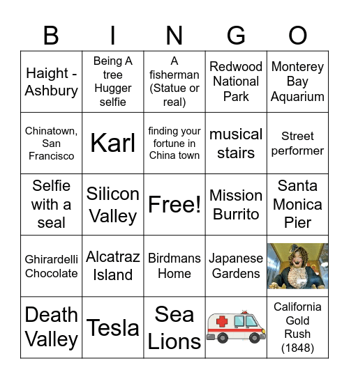 California Photo Bingo Card
