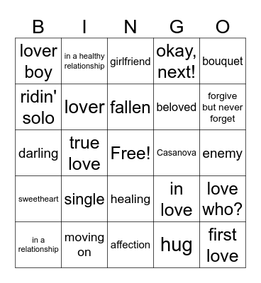 LOVE BINGO Card