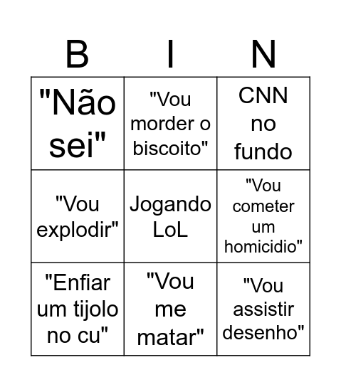 Bingamine Bingo Card