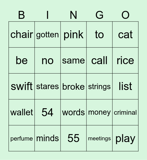 CH 12 Bingo Card