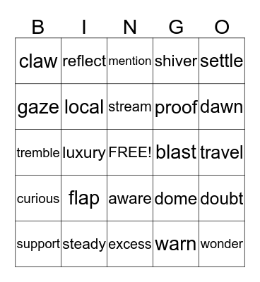 Second Grade Bingo Card