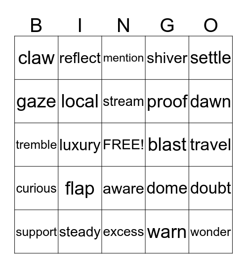 Second Grade Bingo Card