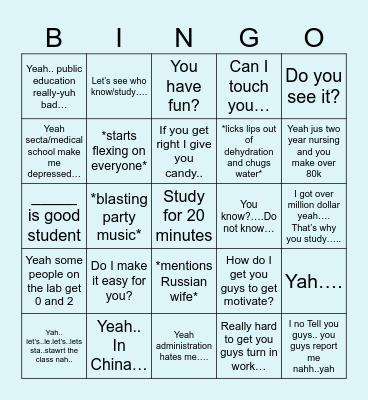 Dr Lin Bingo Ver.2 Bingo Card