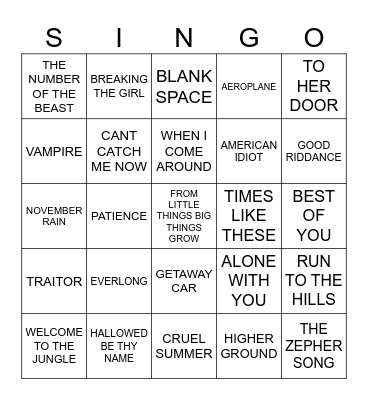 887 MIXED UP REQUESTS Bingo Card