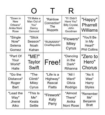 Family Night Bingo Card