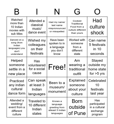 Celebrating Hues of Diversity - Pune Bingo Card