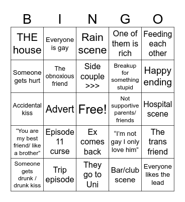 Thai BL Bingo Card
