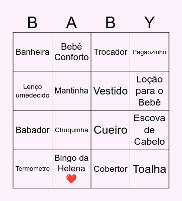 Bingo da Helena Bingo Card