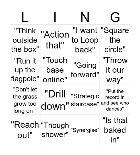 Alucia Lingo Bingo Card