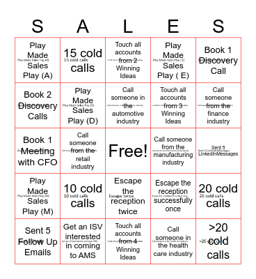 SALES BINGO Card