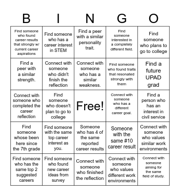 Career Bingo Card