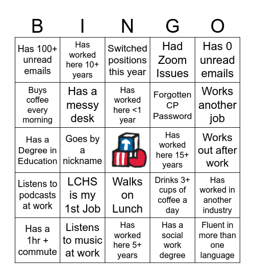 LCHS Staff Bingo Card