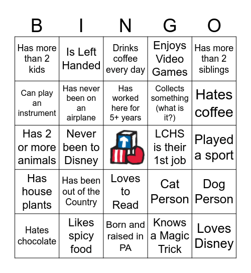 Co-Worker Bingo Card