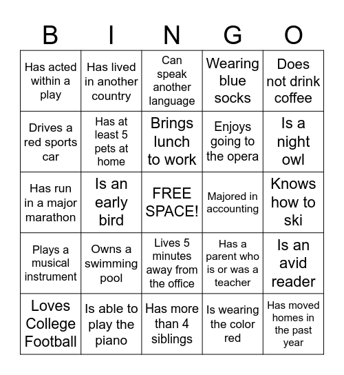Willow Bridge Mingle Bingo Card