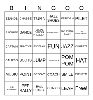 HIGHSTEPPERS BINGO Card