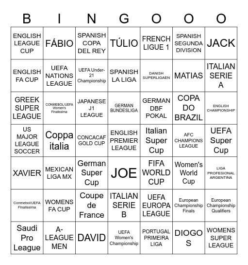 GS Bingo Card