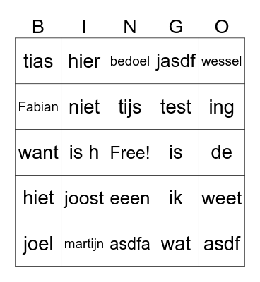 Boy's weekend Bingo 1 Bingo Card