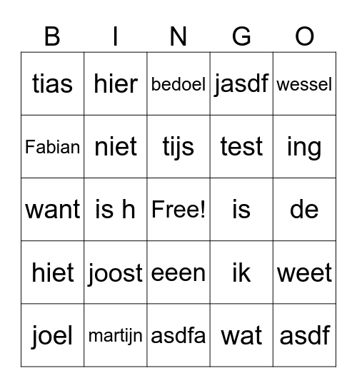 Boy's weekend Bingo 1 Bingo Card