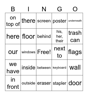 Que tenemos en la clase? Bingo Card