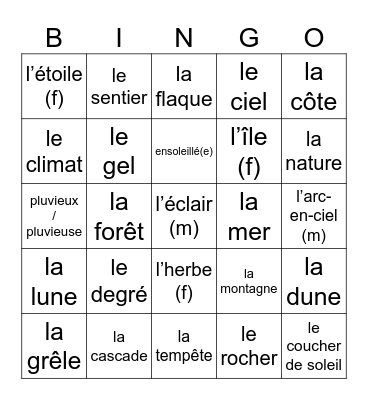 Bingo Jaar 1 Rallye 1 Bingo Card