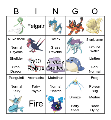 Pokemon Bingo Card