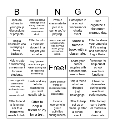 RAK Bingo Card