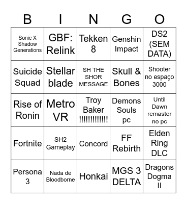 state of play 31/01 Bingo Card