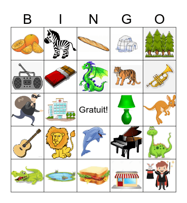 Vrais amis - Cognates! (& false too!) Bingo Card