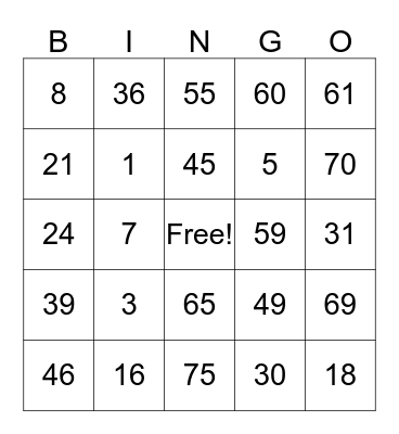 Lele's Bingo Board Bingo Card