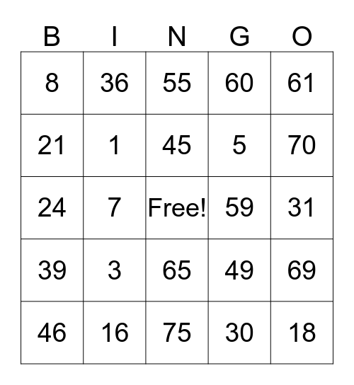 Lele's Bingo Board Bingo Card