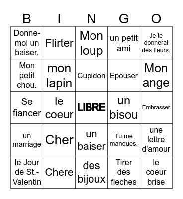 Le St. Valentin (I) Bingo Card