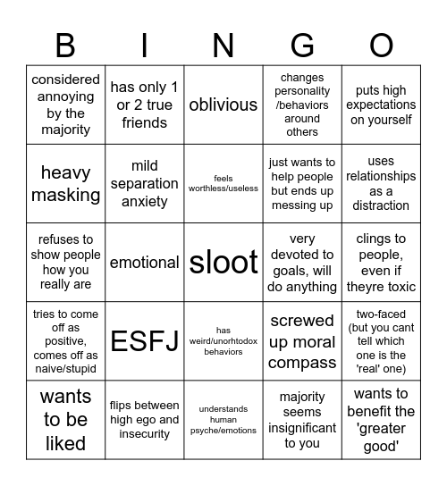 eden kinnie bingo Card